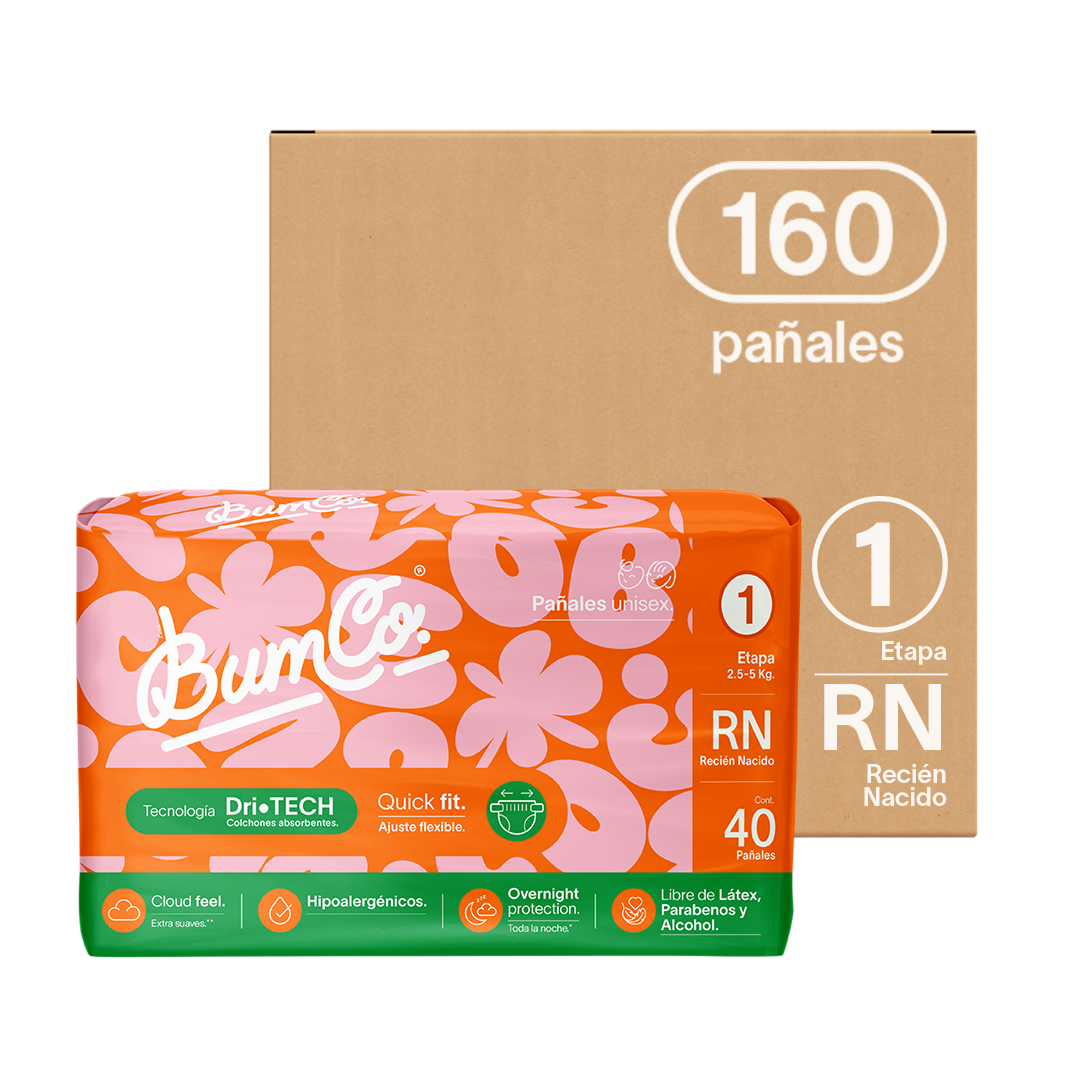 Pañales para bebé | Etapa 1 - Recién Nacido  2.5 a 5 kg | 160 pañales