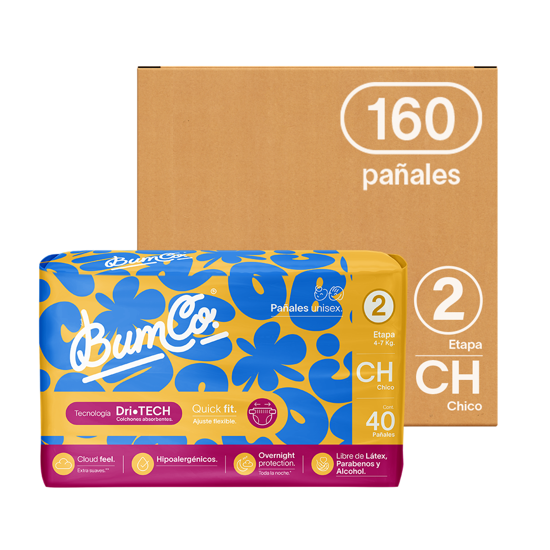 Pañales para bebé | Etapa 2 - Chico  4 a 7 kg | 160 pañales