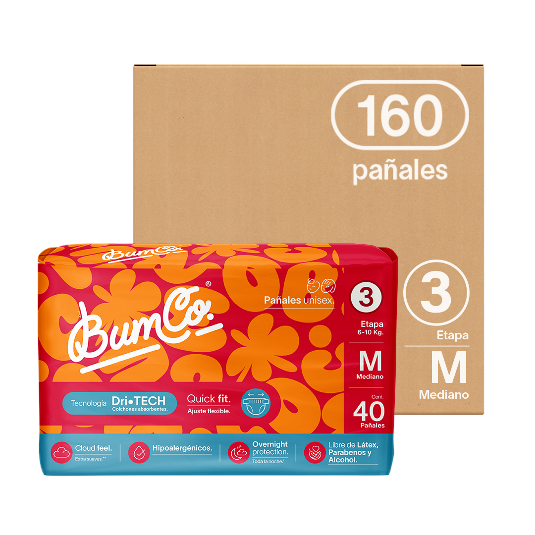 Pañales para bebé | Etapa 3 - Mediano 6 a 10 kg | 160 pañales