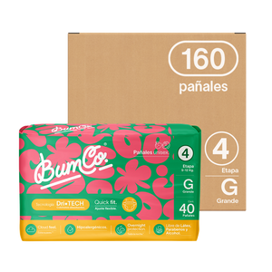 Pañales para bebé | Etapa 4 - Grande 9 a 12 kg | 160 pañales