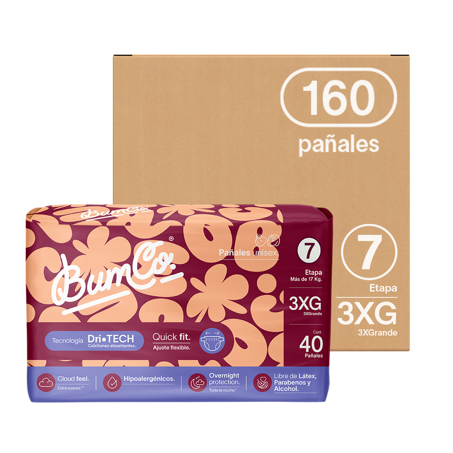 Pañales para bebé | Etapa 7 - 3XG + 17 kg | 160 pañales