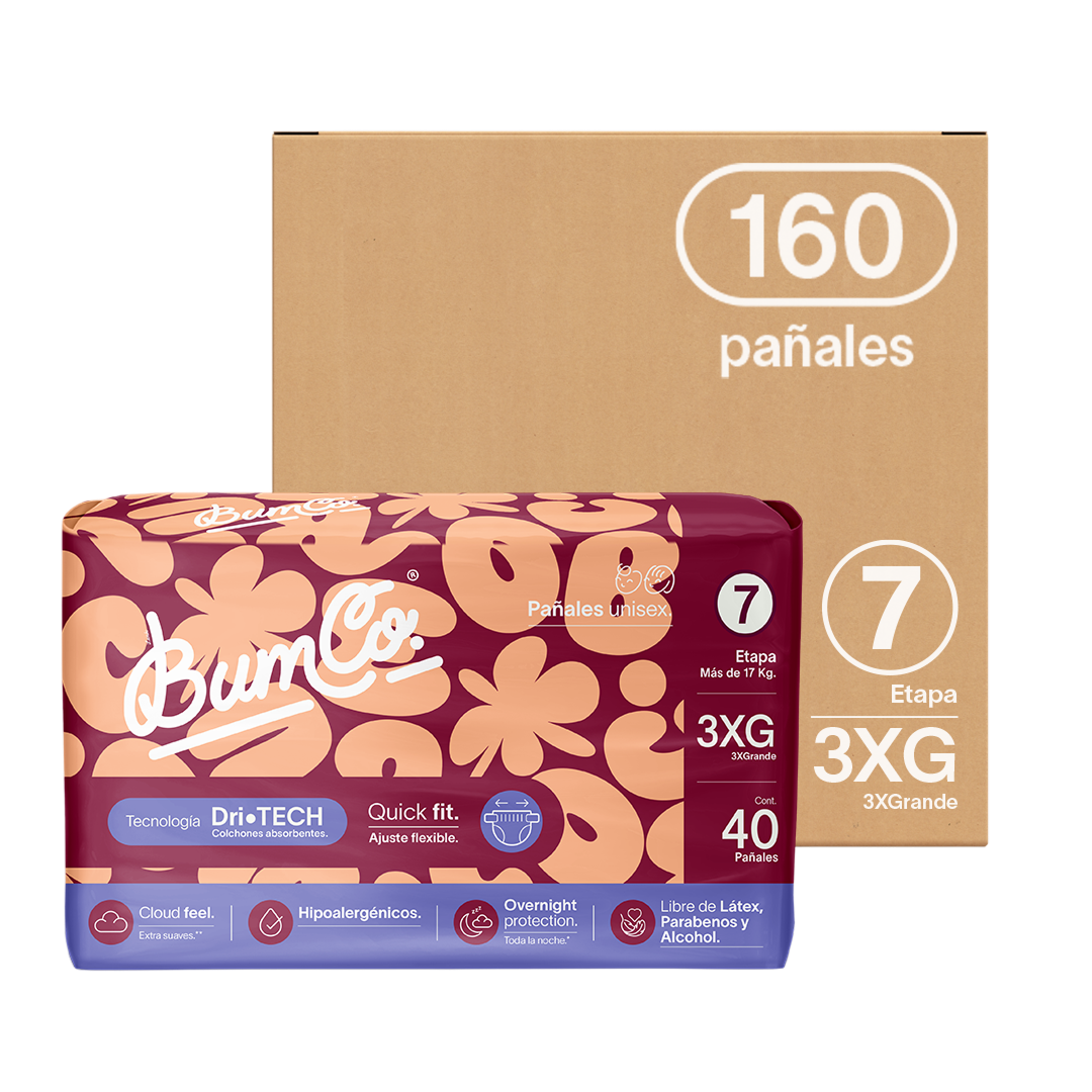 Pañales para bebé | Etapa 7 - 3XG + 17 kg | 160 pañales
